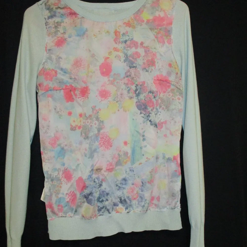 H & M Multicolored Long Sleeves Pullover Floral Top - Picture 13 of 15